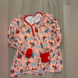 Little Sleepies Red and Blue Superhero Pajama Top